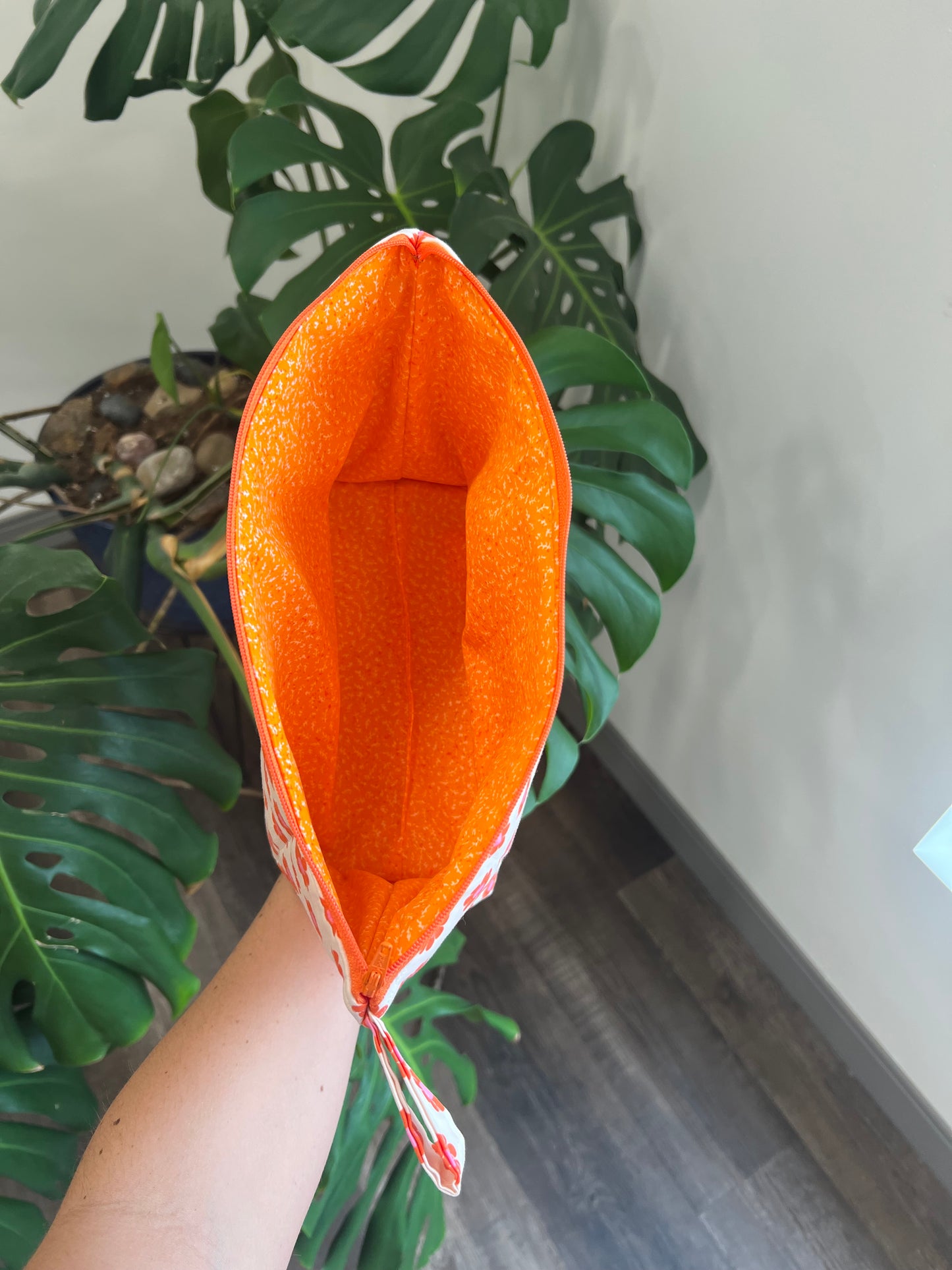 Lola Luxe Zip Pouch in Orange Blossom