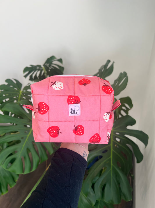 Small Makeup Bag in Sweet Strawberries