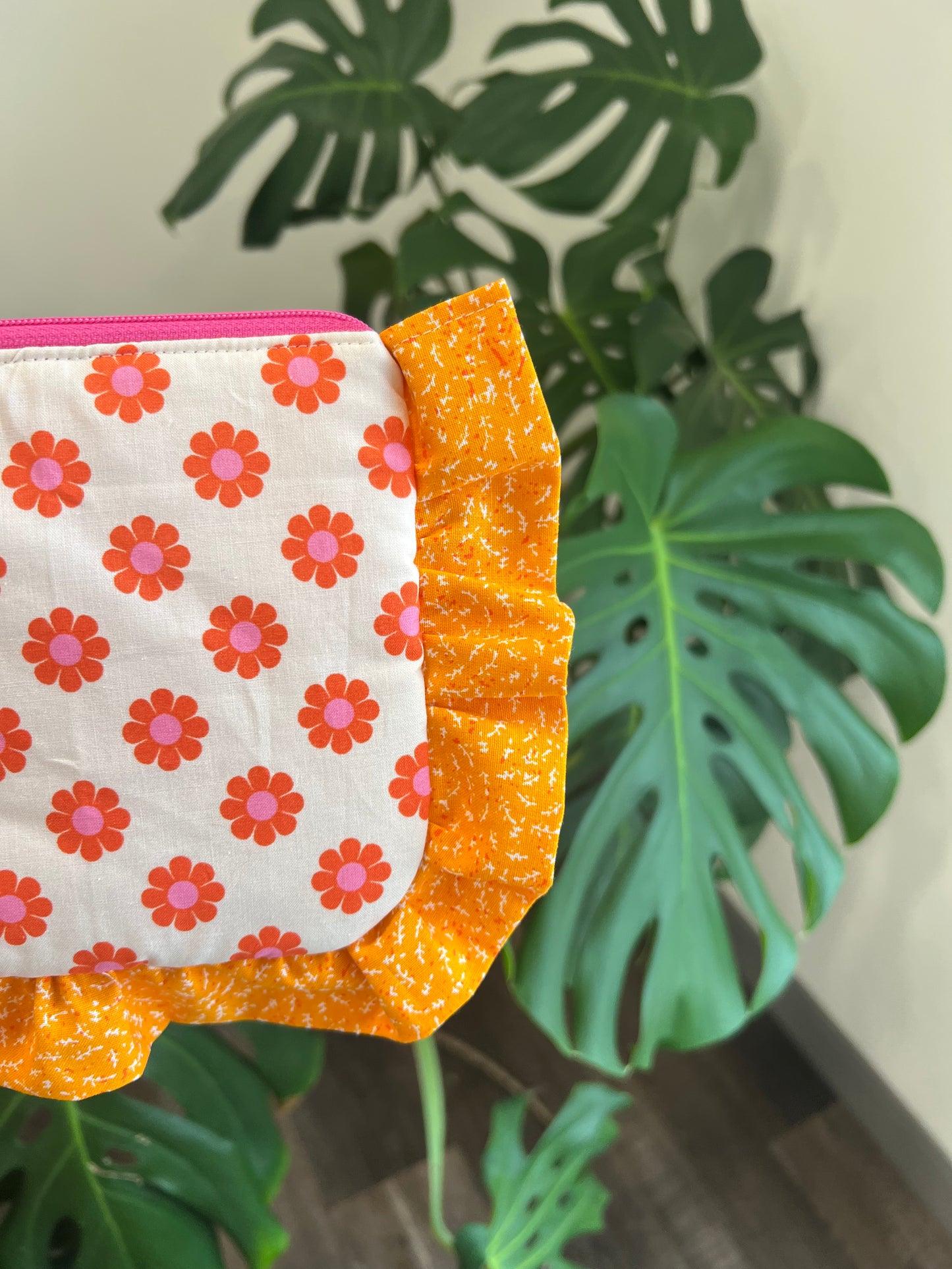 Amelia Ruffle Pouch in Orange Blossom