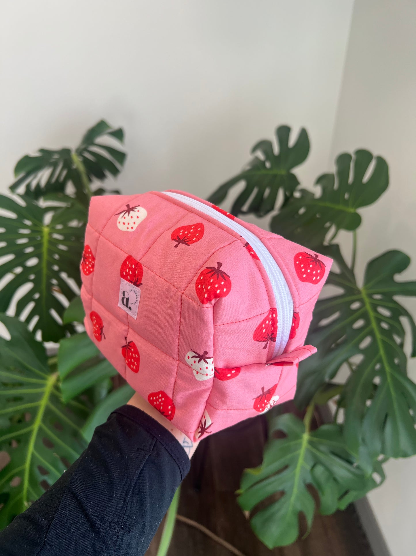 Small Makeup Bag in Sweet Strawberries