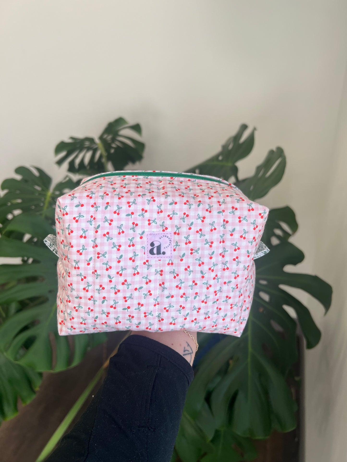 Small Makeup Bag in Cherry Pie