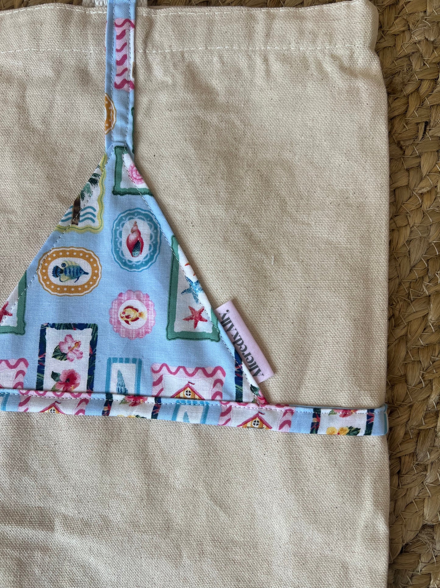 Canvas Bikini Tote in Blue Lagoon