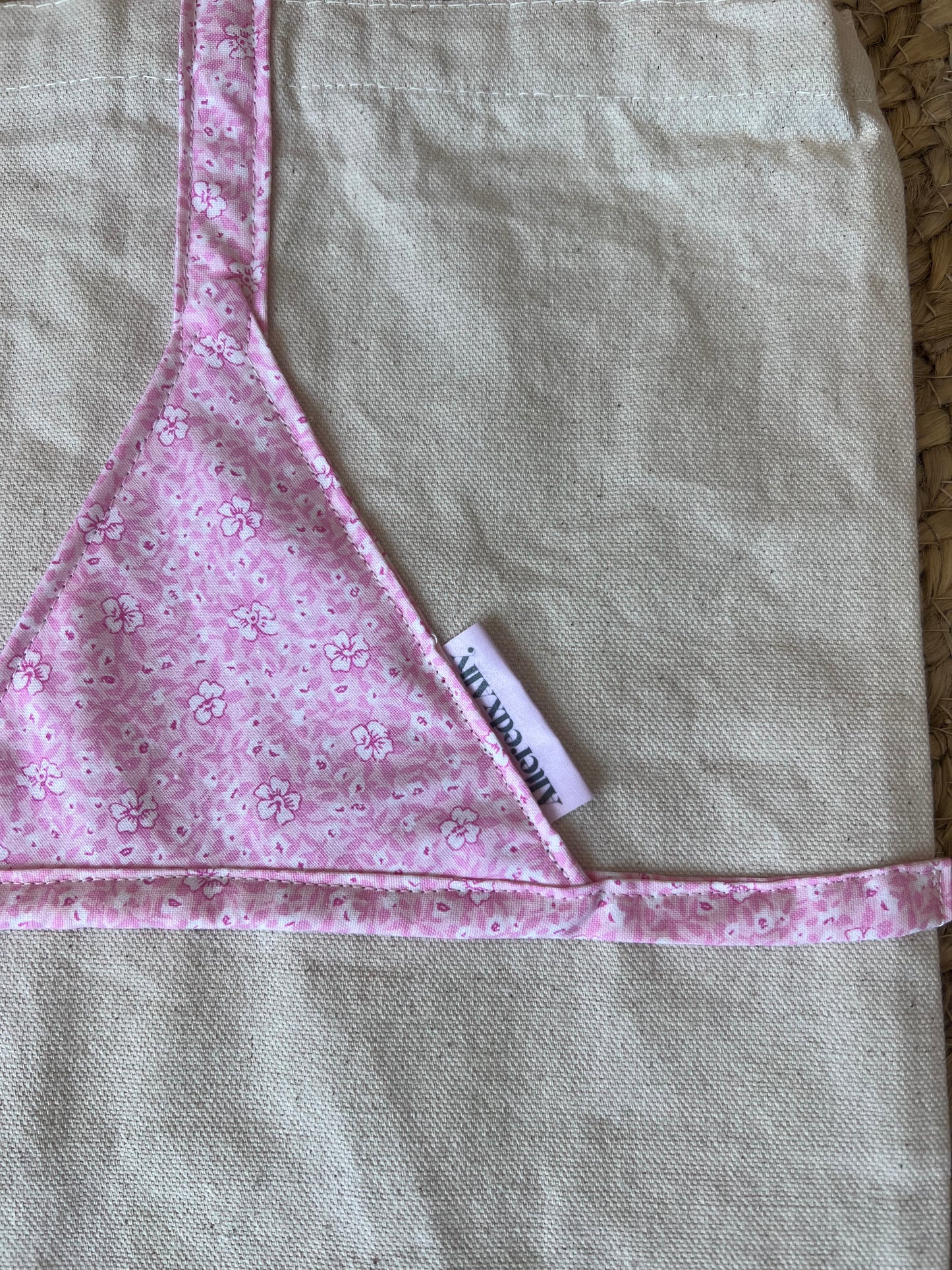 Canvas Bikini Tote in Pink Luau