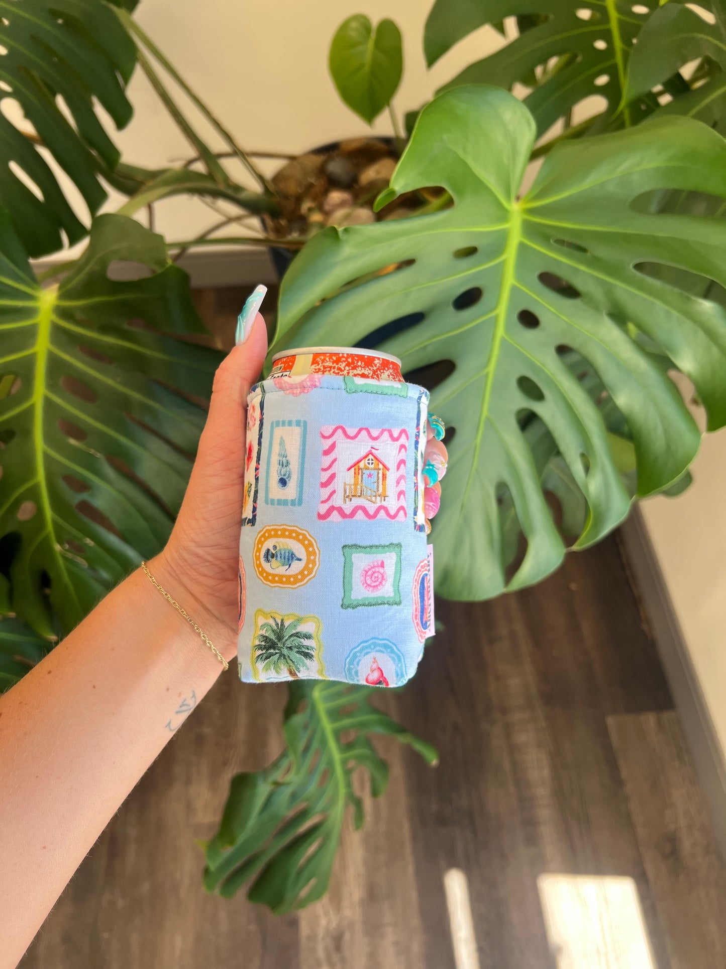 Short Koozie in Blue Lagoon