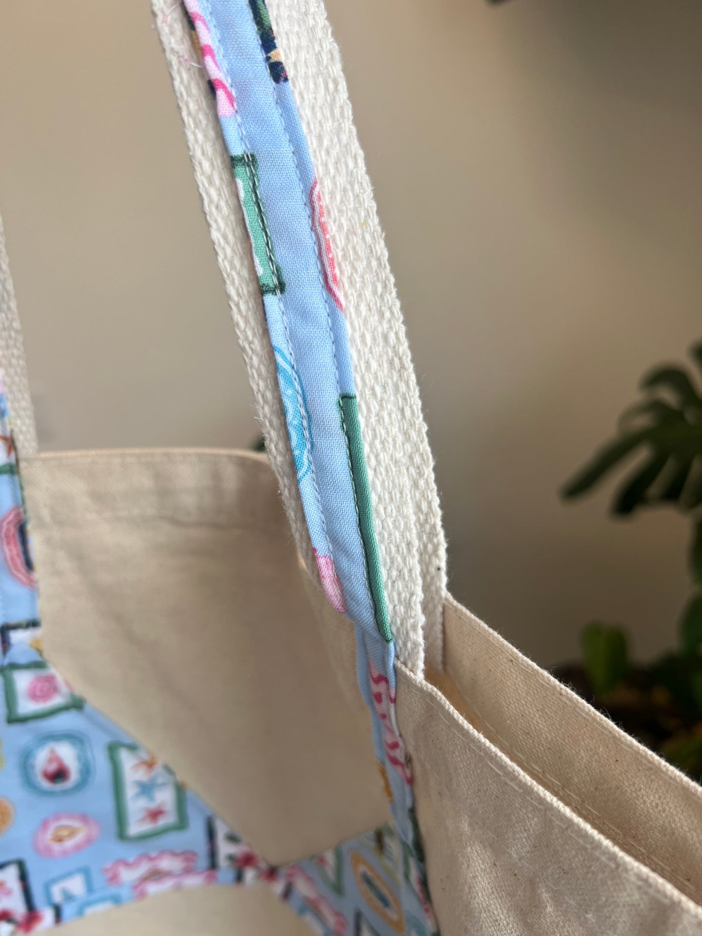 Canvas Bikini Tote in Blue Lagoon