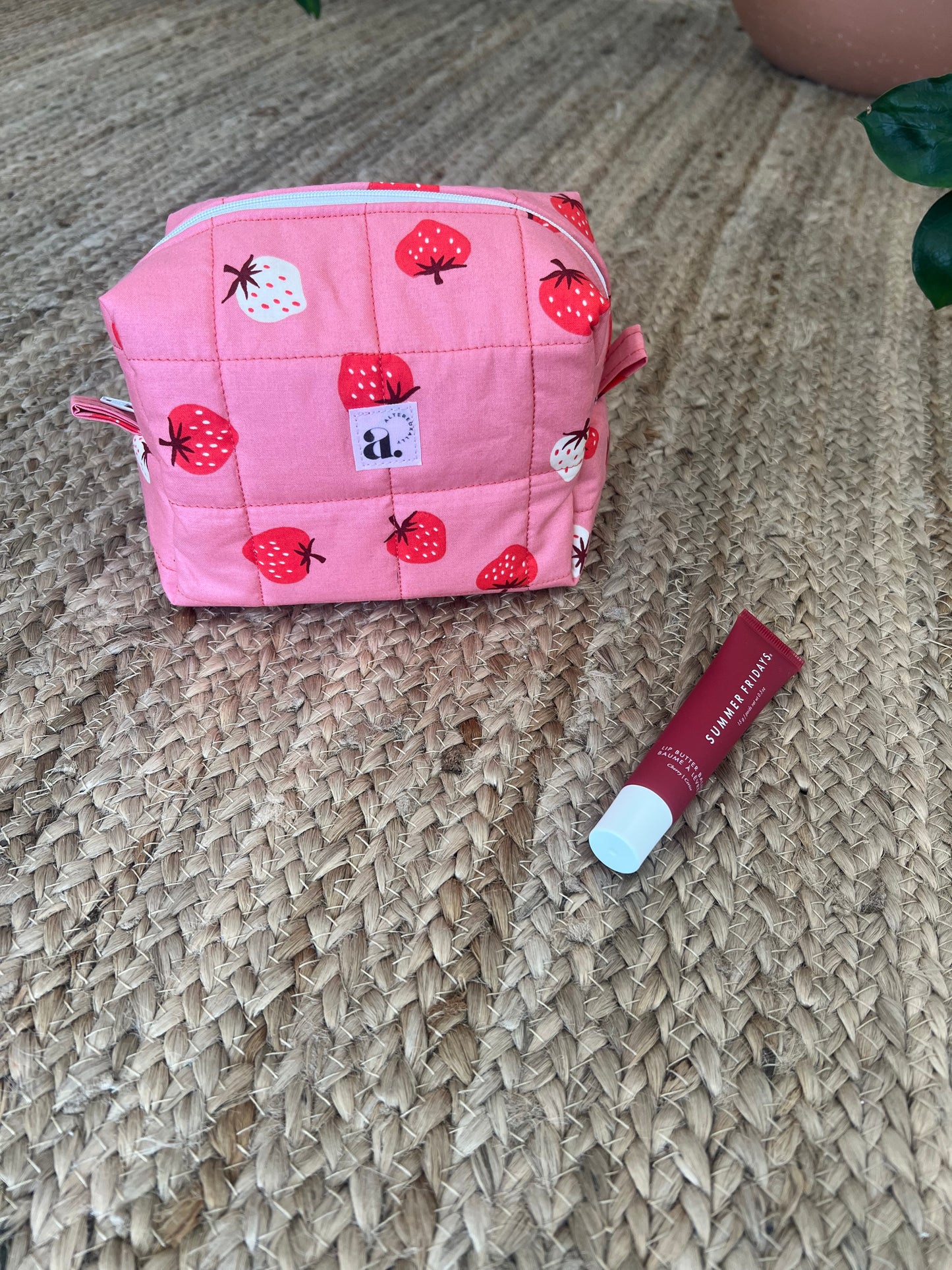 Small Makeup Bag in Sweet Strawberries