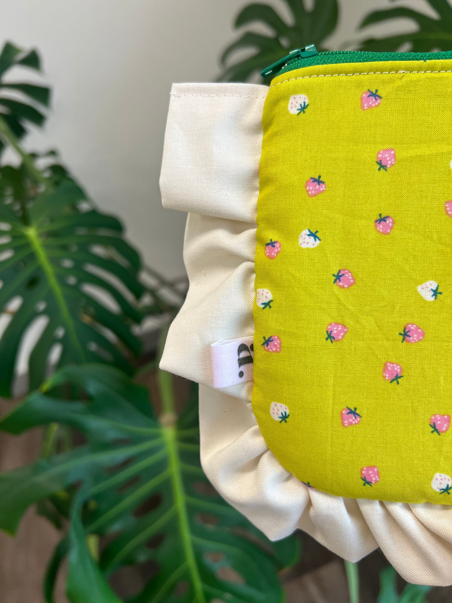 Amelia Ruffle Pouch in Lime Slush