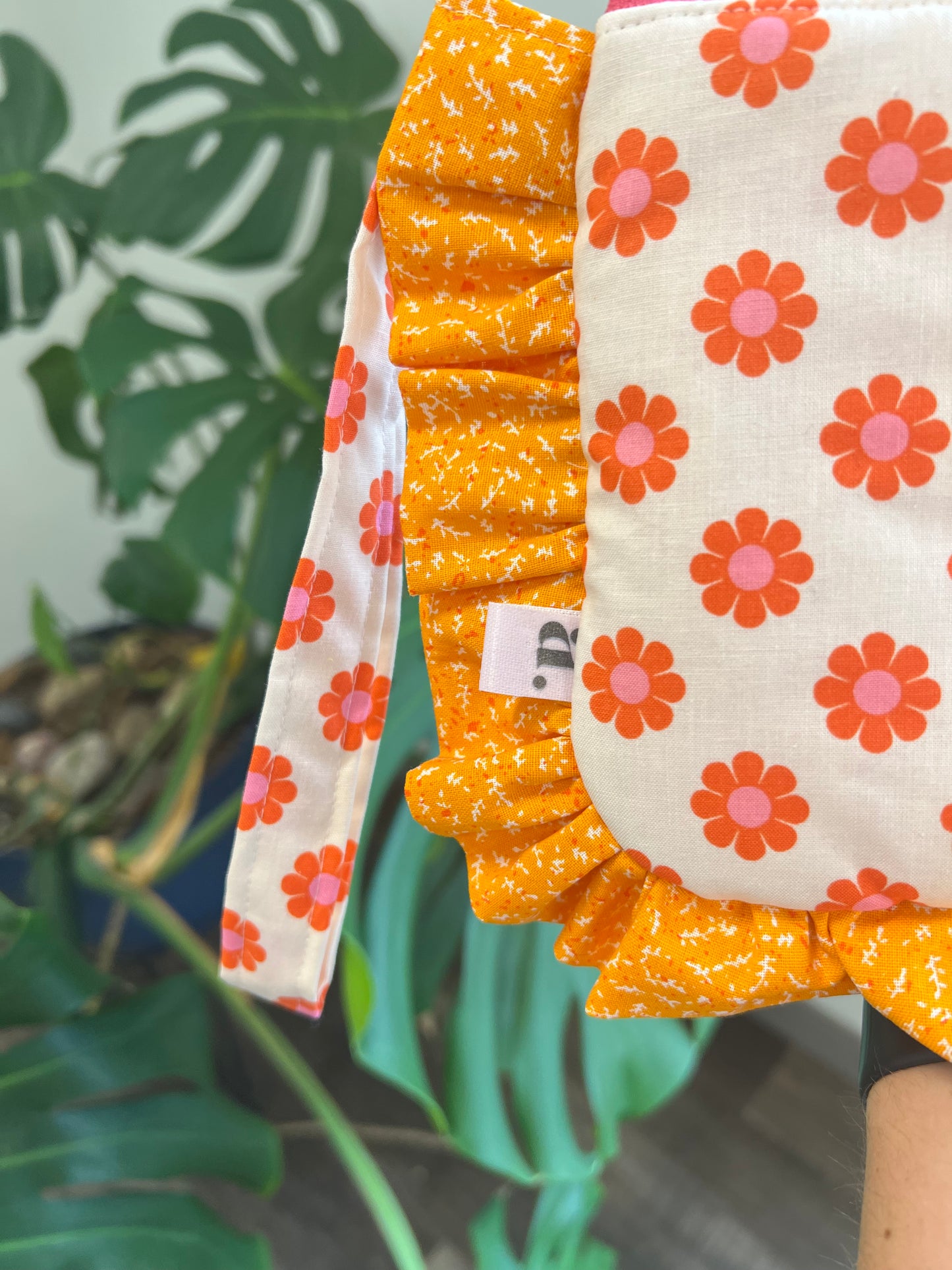 Amelia Ruffle Pouch in Orange Blossom