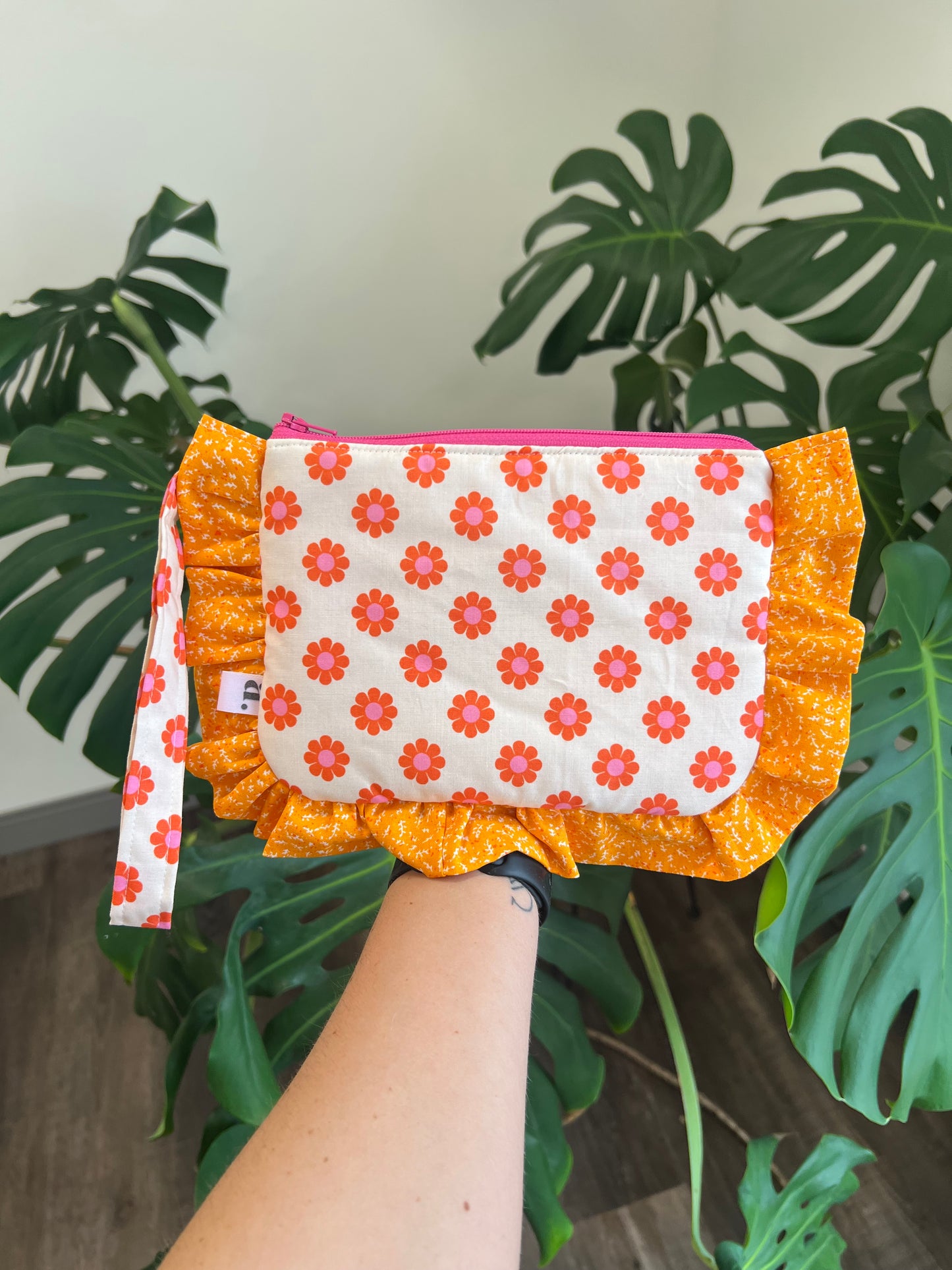 Amelia Ruffle Pouch in Orange Blossom