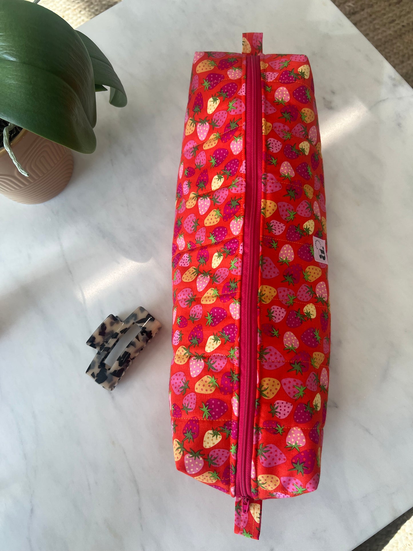 Puffy Hot Tools Bag in Blush & Berries