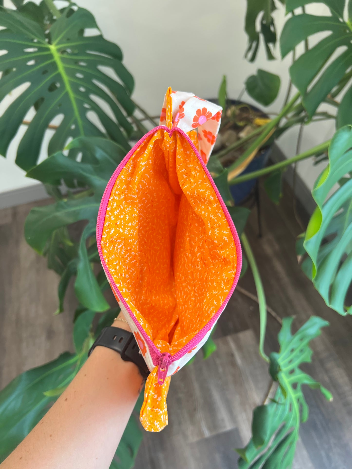 Amelia Ruffle Pouch in Orange Blossom