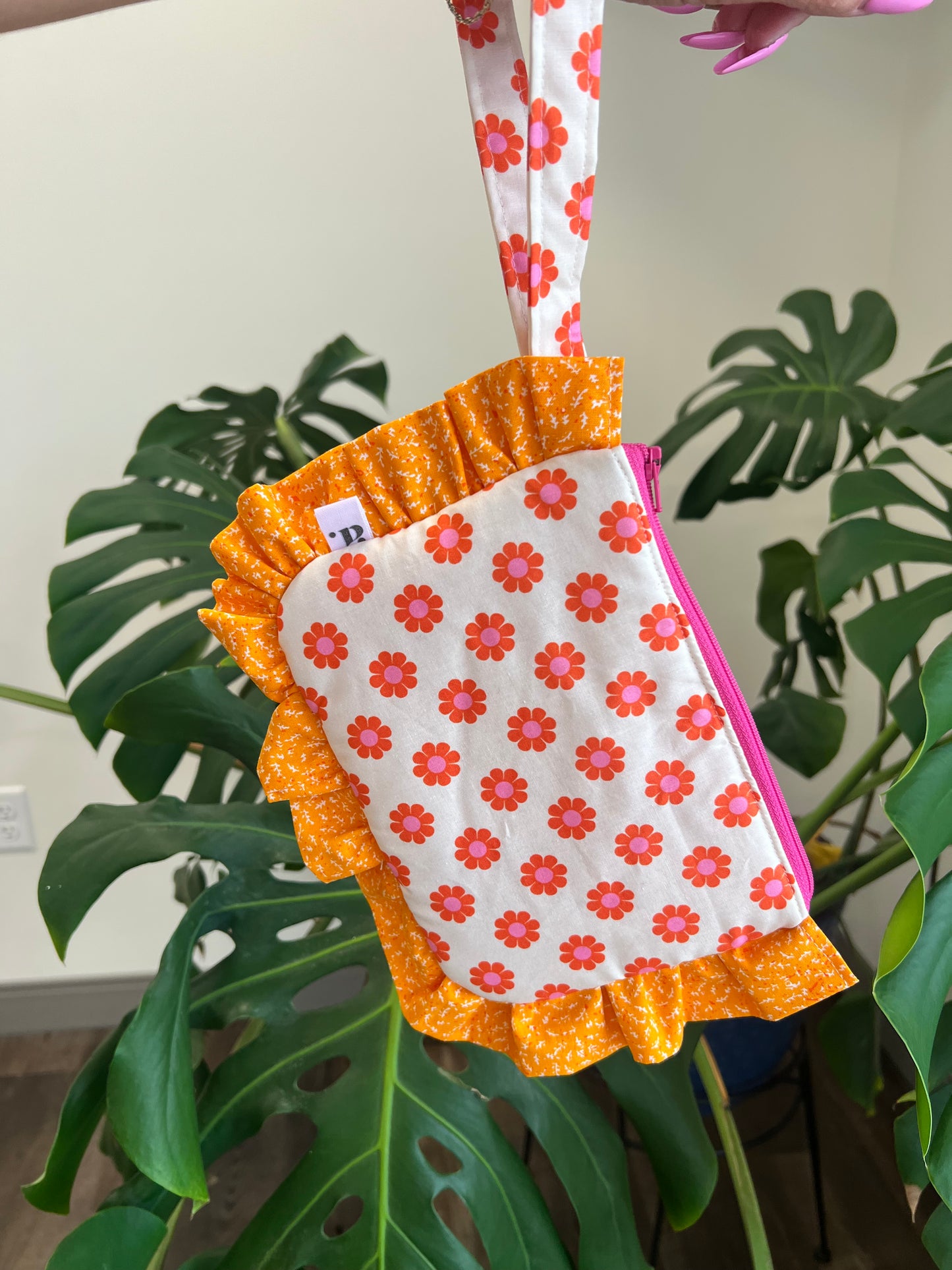 Amelia Ruffle Pouch in Orange Blossom