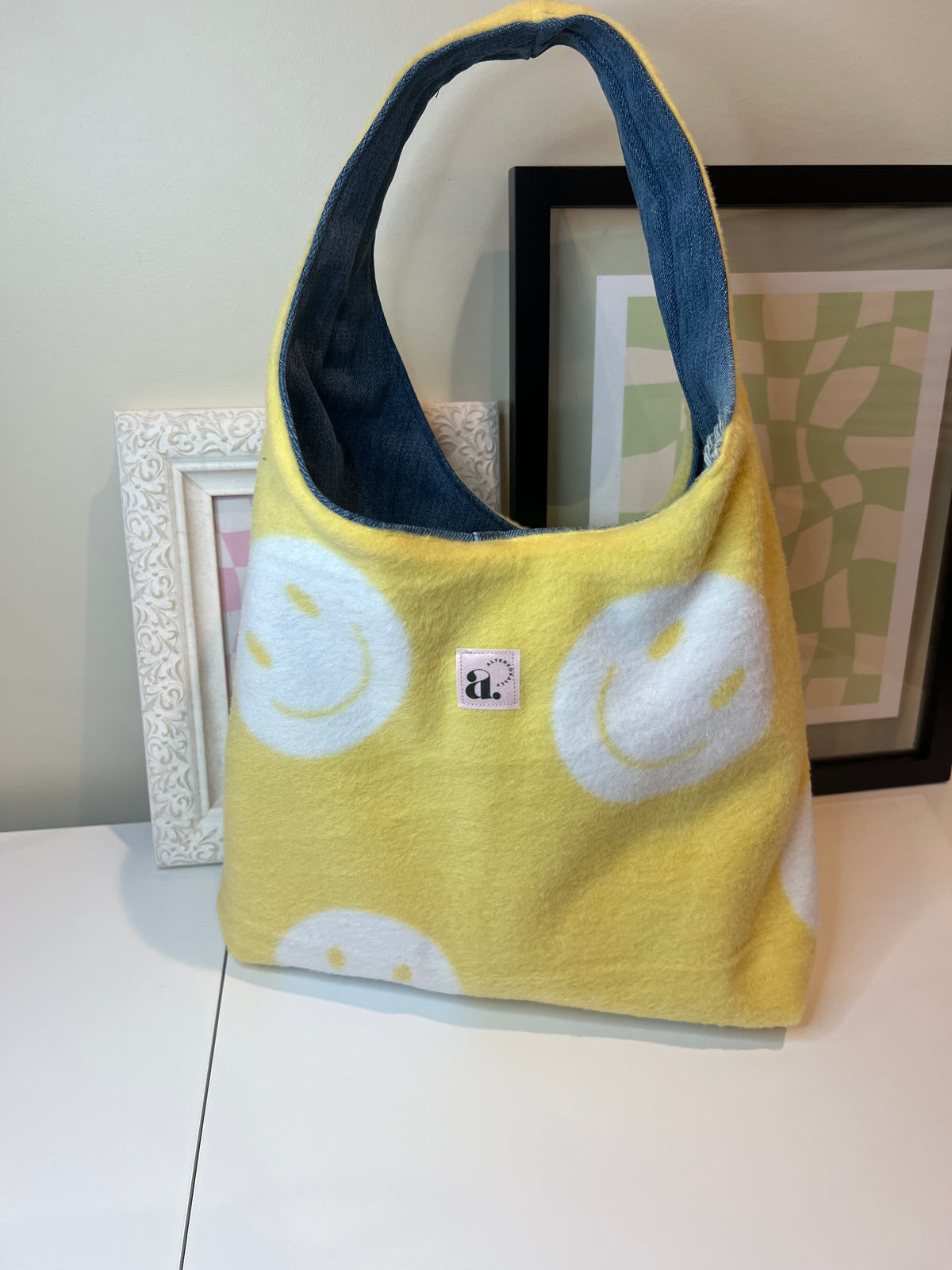 Teddy Reworked Reversible Denim Hobo Bag