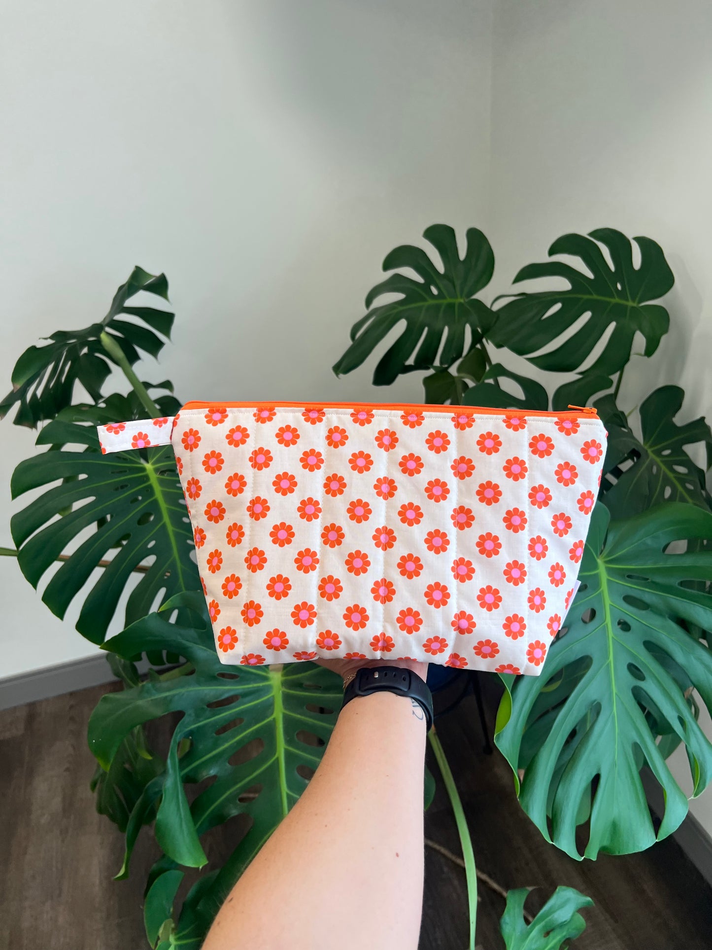 Lola Luxe Zip Pouch in Orange Blossom