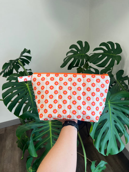 Lola Luxe Zip Pouch in Orange Blossom