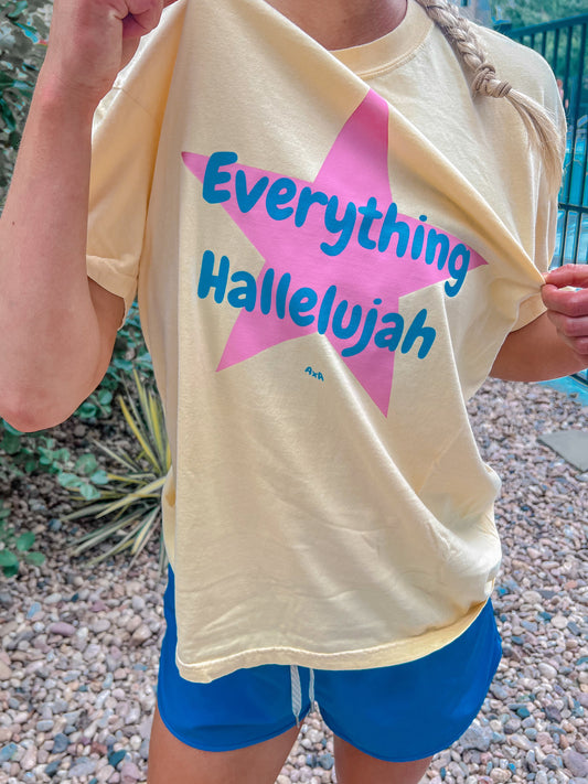 “Everything Hallelujah” Tee in Butter Yellow