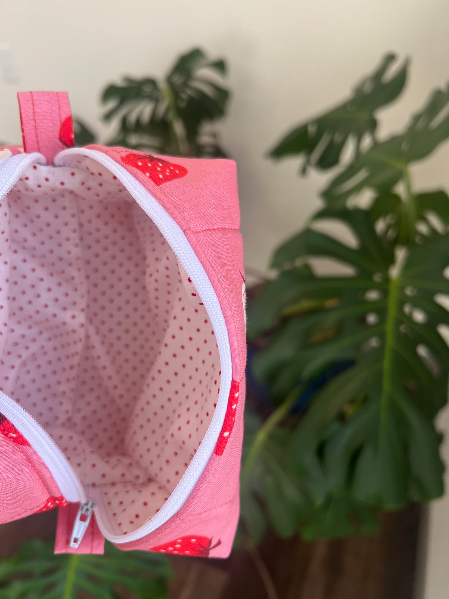 Small Makeup Bag in Sweet Strawberries