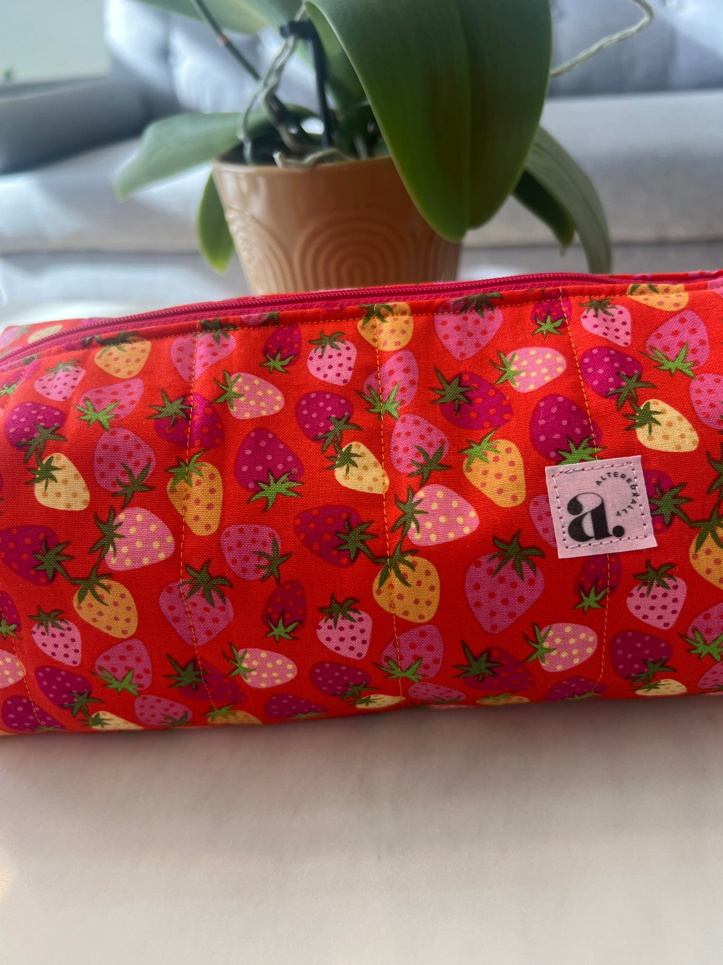 Puffy Hot Tools Bag in Blush & Berries