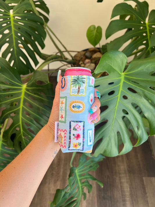 Tall Can Koozie in Blue Lagoon