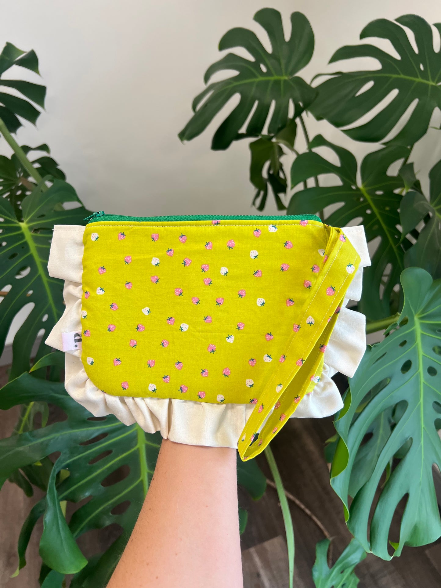Amelia Ruffle Pouch in Lime Slush