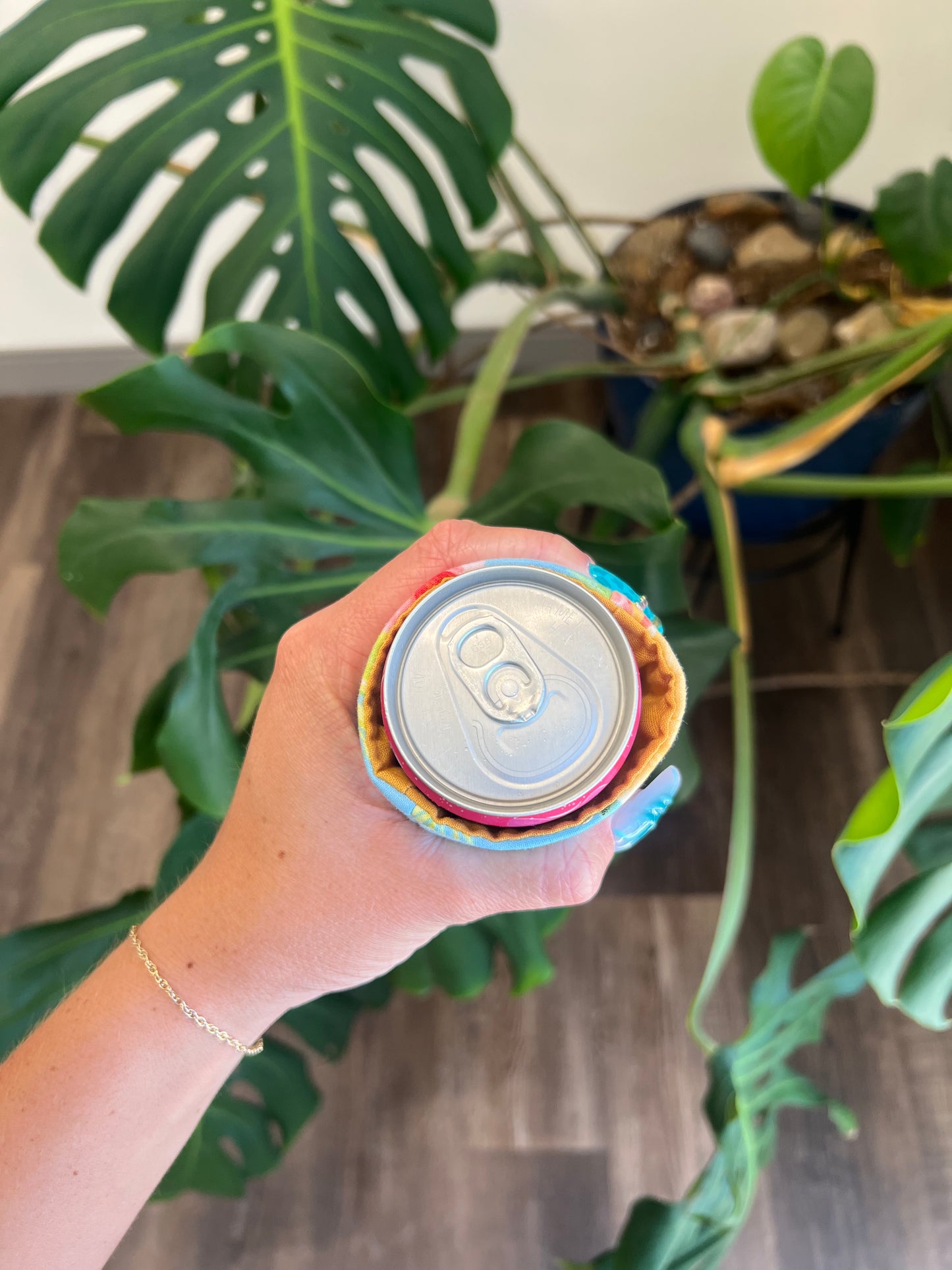 Tall Can Koozie in Hibiscus