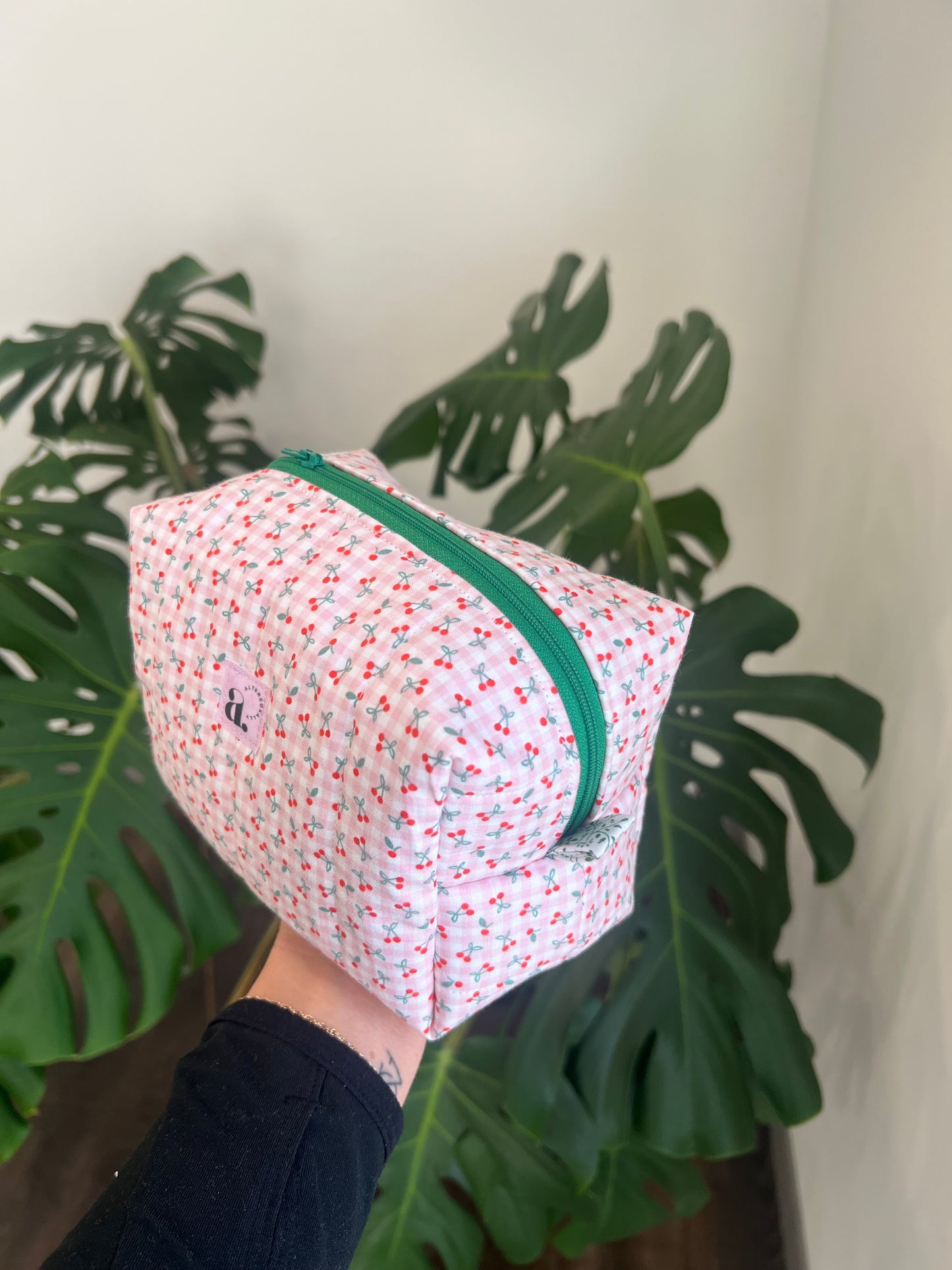 Small Makeup Bag in Cherry Pie