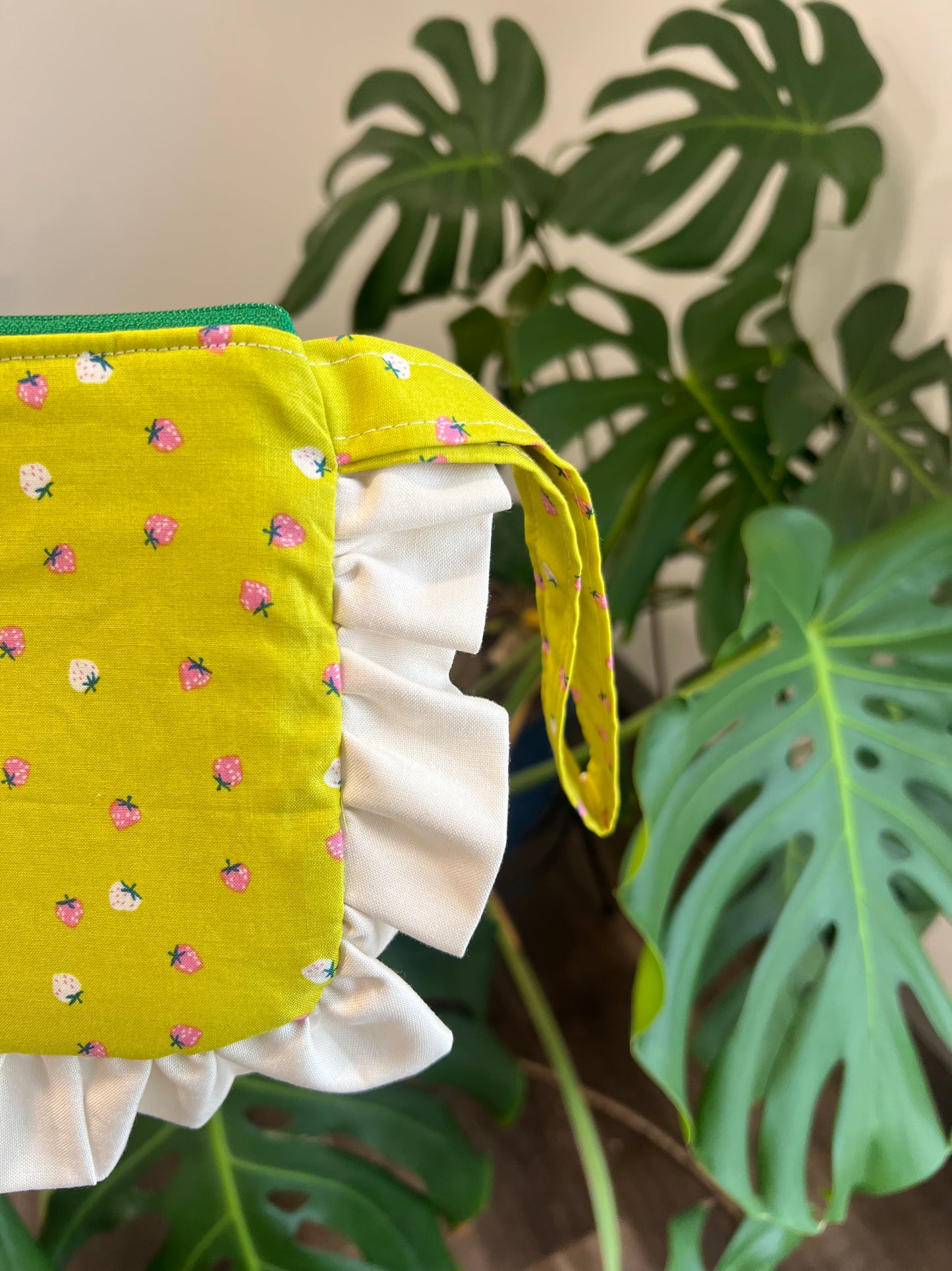 Amelia Ruffle Pouch in Lime Slush