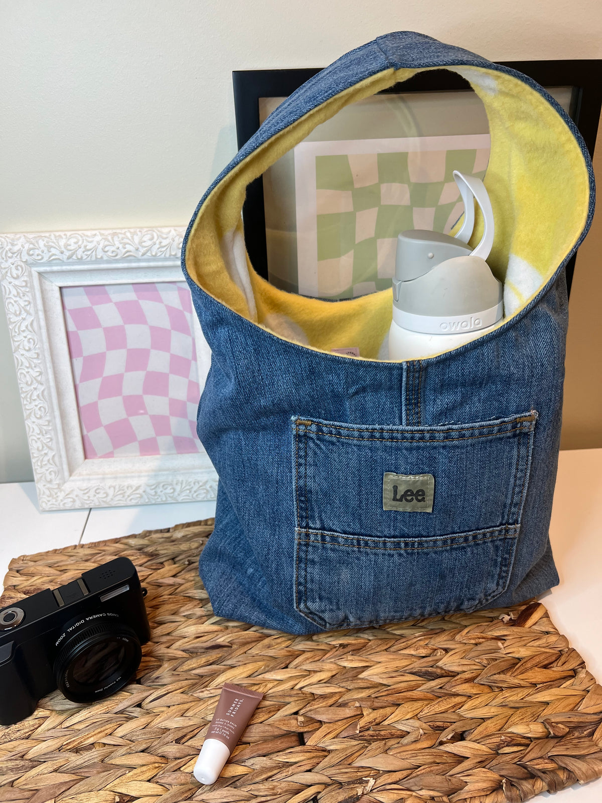 Teddy Reworked Reversible Denim Hobo Bag