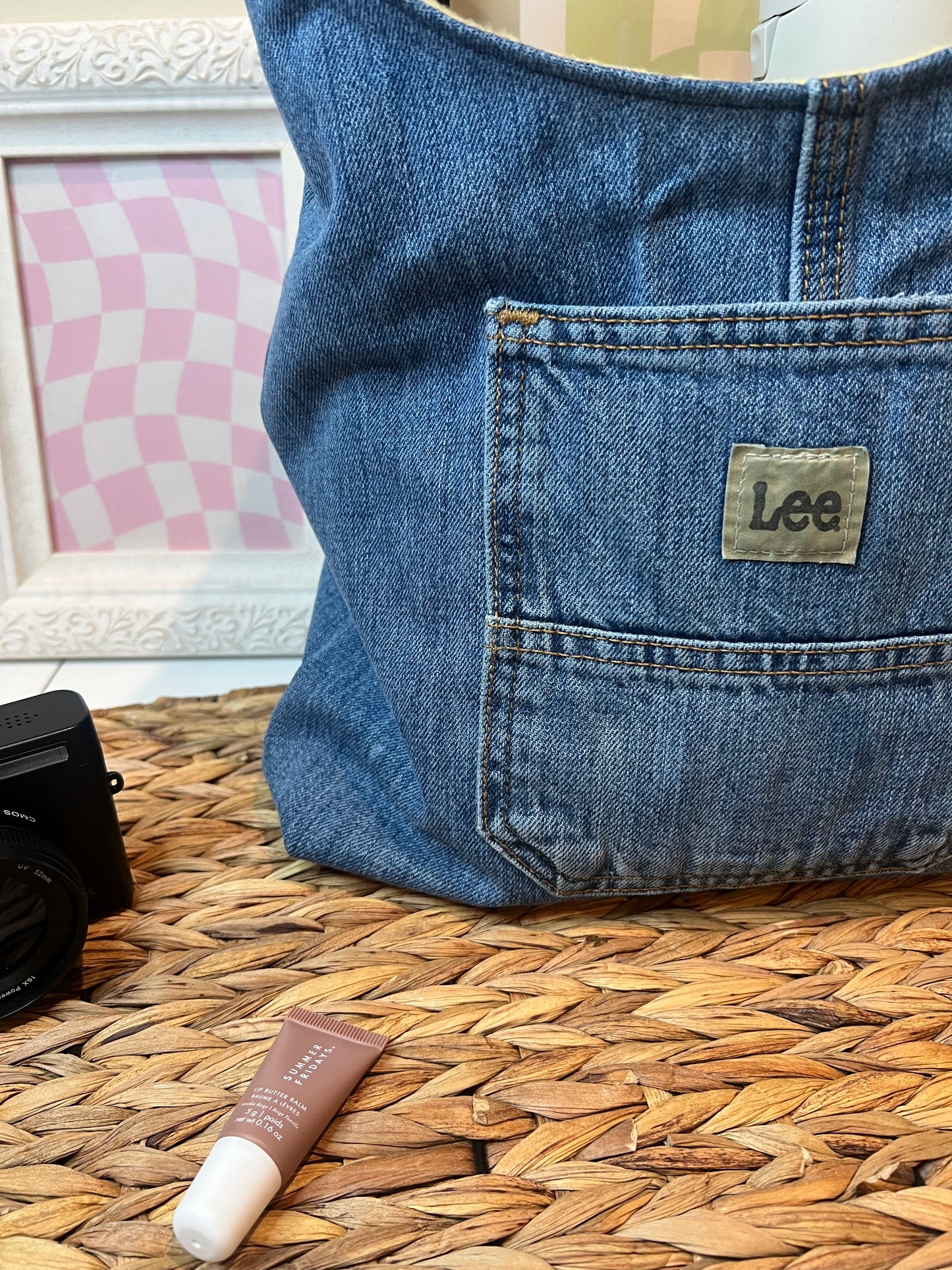 Teddy Reworked Reversible Denim Hobo Bag
