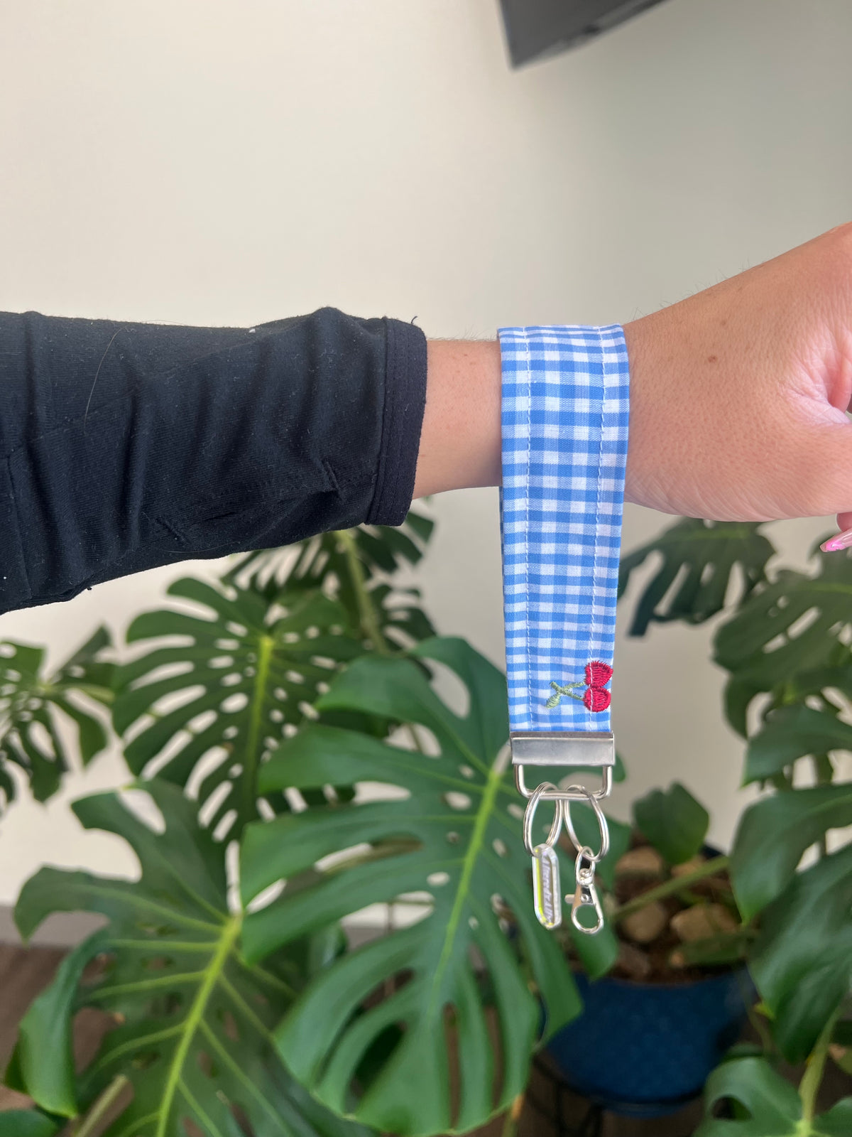 The Everyday Keychain in Cherry Picnic