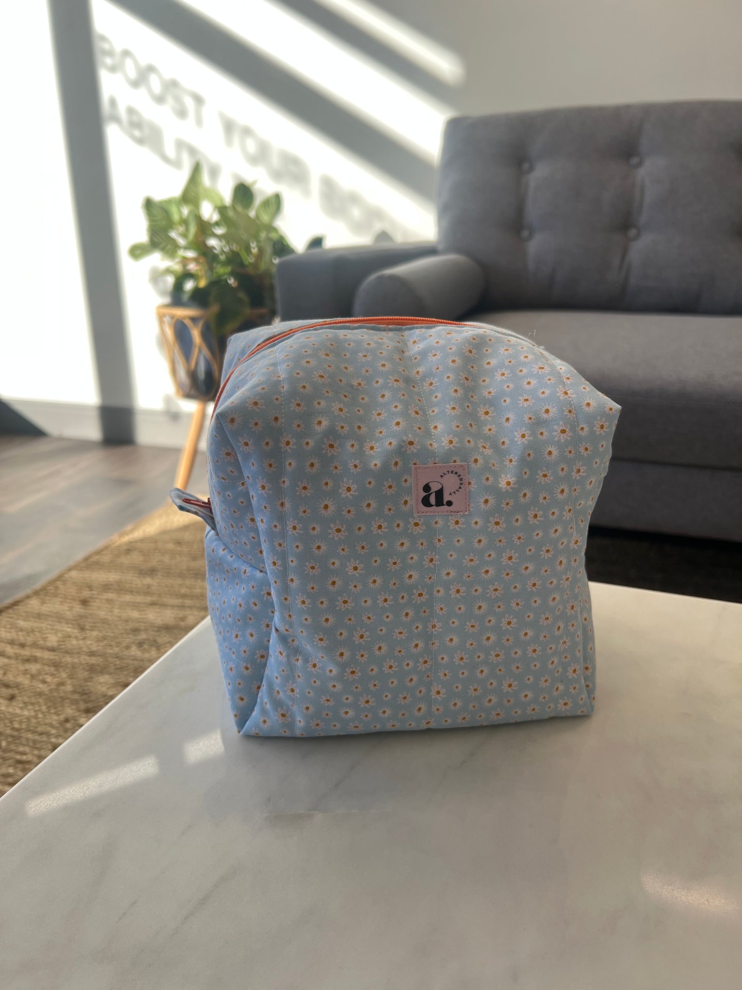 Boxy Makeup Bag in Citrus Bloom