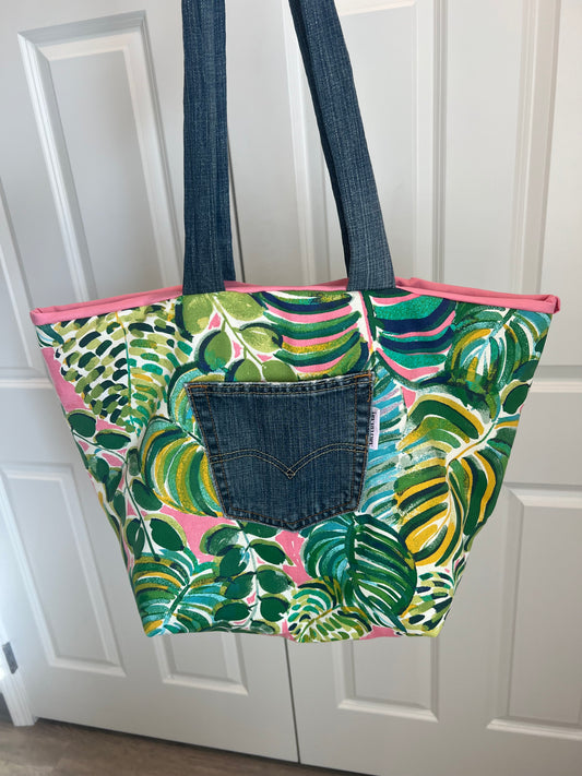 Lila Reworked Canvas Jungle Tote